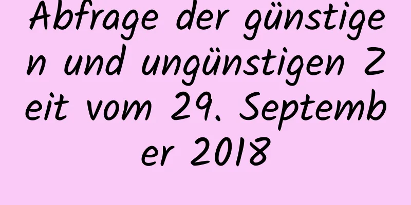 Abfrage der günstigen und ungünstigen Zeit vom 29. September 2018