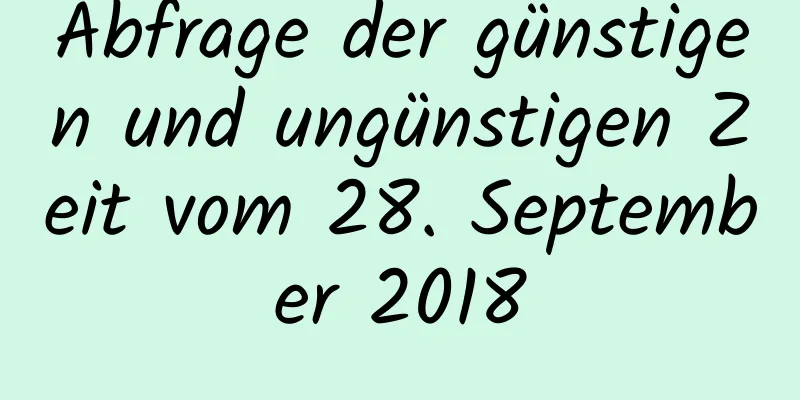 Abfrage der günstigen und ungünstigen Zeit vom 28. September 2018