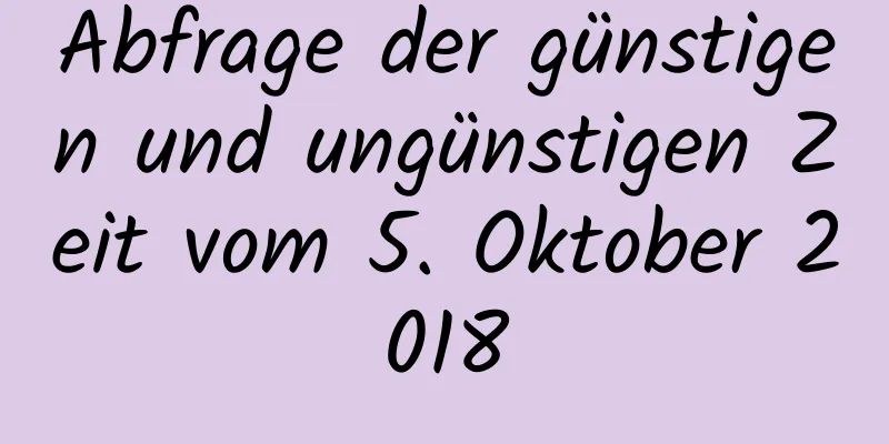 Abfrage der günstigen und ungünstigen Zeit vom 5. Oktober 2018