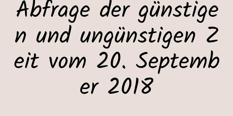 Abfrage der günstigen und ungünstigen Zeit vom 20. September 2018