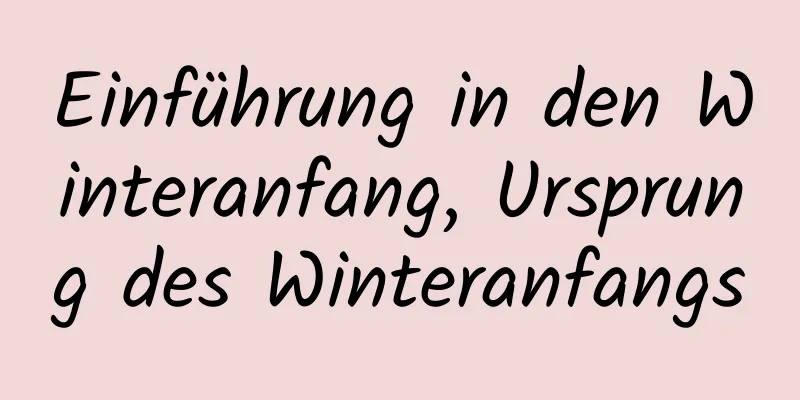 Einführung in den Winteranfang, Ursprung des Winteranfangs