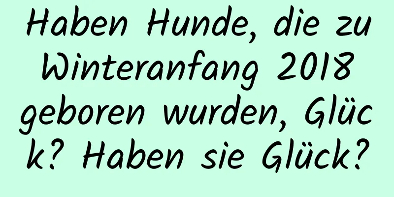 Haben Hunde, die zu Winteranfang 2018 geboren wurden, Glück? Haben sie Glück?