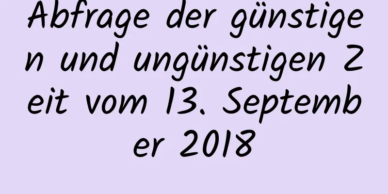 Abfrage der günstigen und ungünstigen Zeit vom 13. September 2018