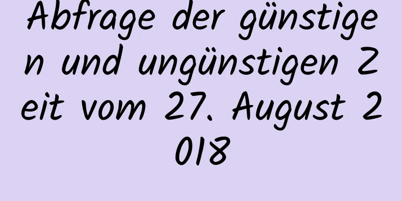 Abfrage der günstigen und ungünstigen Zeit vom 27. August 2018