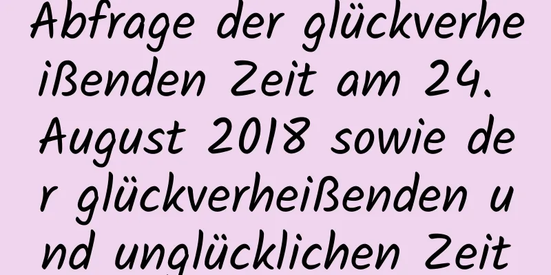 Abfrage der glückverheißenden Zeit am 24. August 2018 sowie der glückverheißenden und unglücklichen Zeit