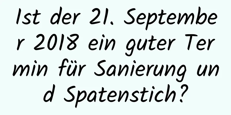 Ist der 21. September 2018 ein guter Termin für Sanierung und Spatenstich?