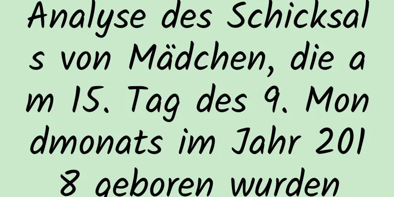 Analyse des Schicksals von Mädchen, die am 15. Tag des 9. Mondmonats im Jahr 2018 geboren wurden