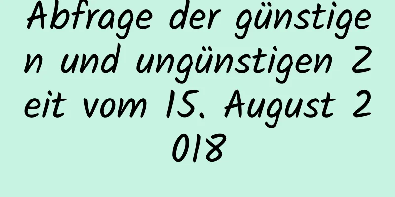 Abfrage der günstigen und ungünstigen Zeit vom 15. August 2018