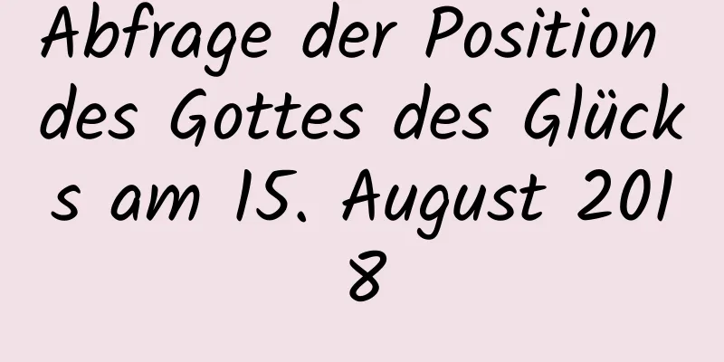 Abfrage der Position des Gottes des Glücks am 15. August 2018