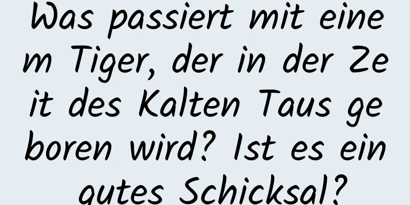 Was passiert mit einem Tiger, der in der Zeit des Kalten Taus geboren wird? Ist es ein gutes Schicksal?