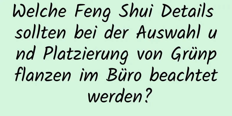 Welche Feng Shui Details sollten bei der Auswahl und Platzierung von Grünpflanzen im Büro beachtet werden?