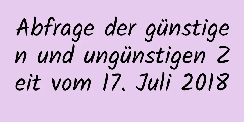 Abfrage der günstigen und ungünstigen Zeit vom 17. Juli 2018