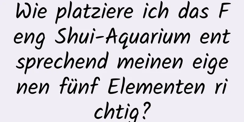 Wie platziere ich das Feng Shui-Aquarium entsprechend meinen eigenen fünf Elementen richtig?