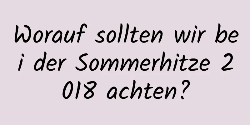 Worauf sollten wir bei der Sommerhitze 2018 achten?