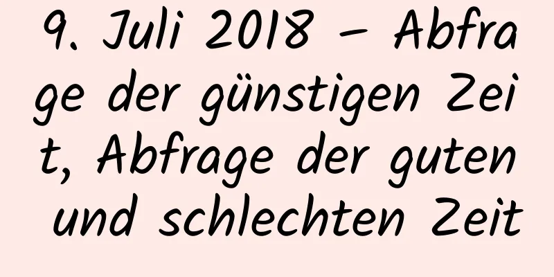 9. Juli 2018 – Abfrage der günstigen Zeit, Abfrage der guten und schlechten Zeit