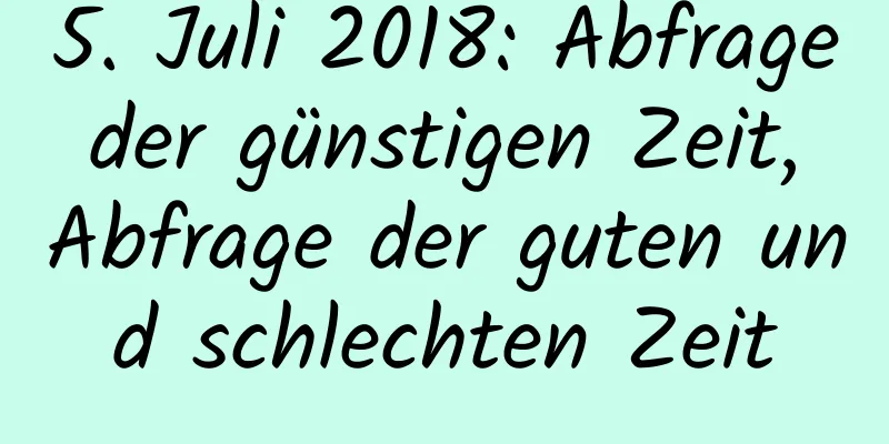 5. Juli 2018: Abfrage der günstigen Zeit, Abfrage der guten und schlechten Zeit