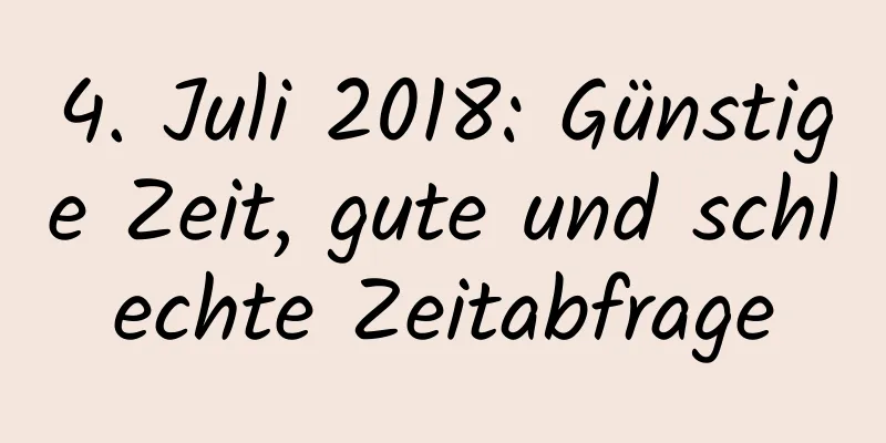 4. Juli 2018: Günstige Zeit, gute und schlechte Zeitabfrage