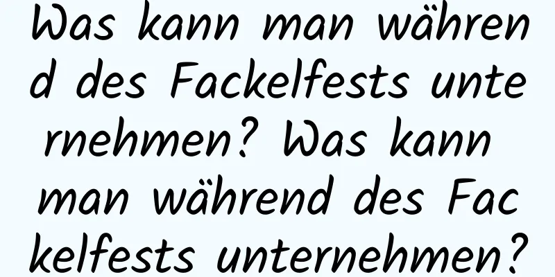 Was kann man während des Fackelfests unternehmen? Was kann man während des Fackelfests unternehmen?