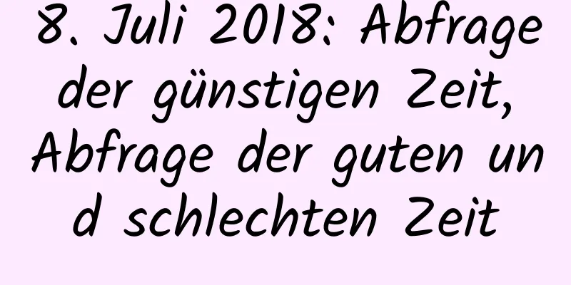 8. Juli 2018: Abfrage der günstigen Zeit, Abfrage der guten und schlechten Zeit