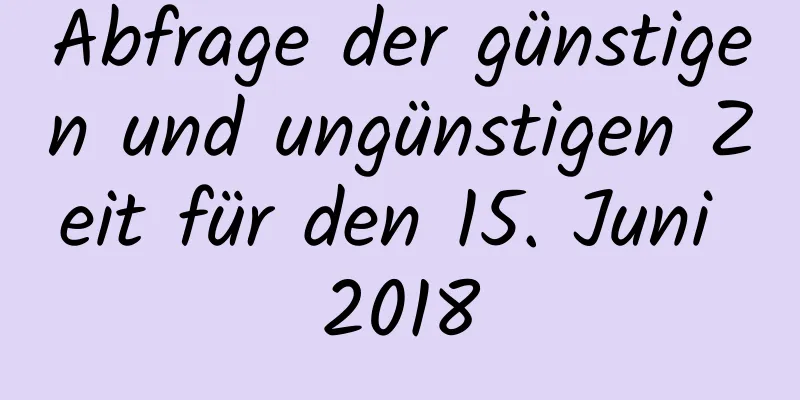 Abfrage der günstigen und ungünstigen Zeit für den 15. Juni 2018