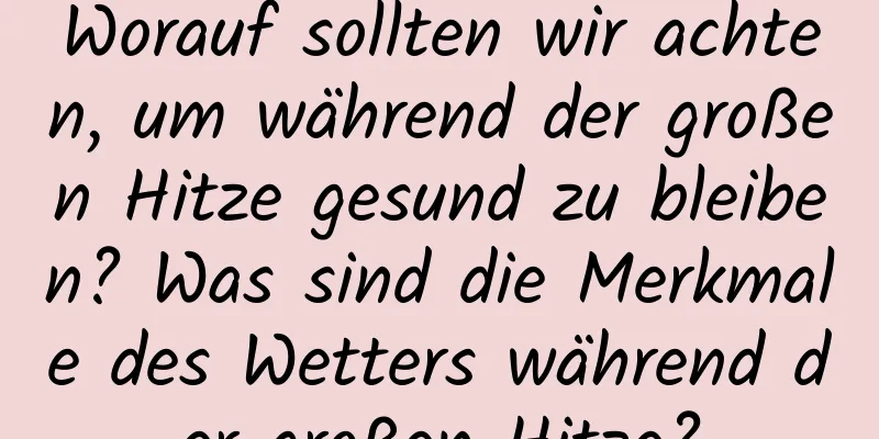 Worauf sollten wir achten, um während der großen Hitze gesund zu bleiben? Was sind die Merkmale des Wetters während der großen Hitze?