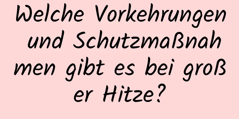 Welche Vorkehrungen und Schutzmaßnahmen gibt es bei großer Hitze?