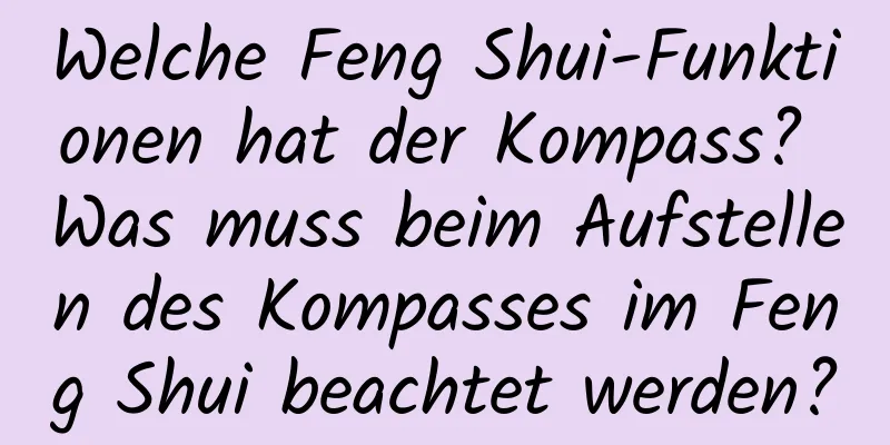 Welche Feng Shui-Funktionen hat der Kompass? Was muss beim Aufstellen des Kompasses im Feng Shui beachtet werden?