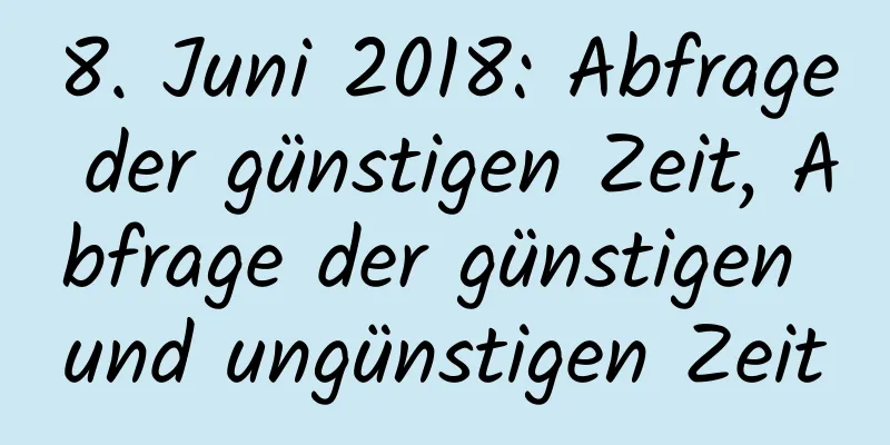 8. Juni 2018: Abfrage der günstigen Zeit, Abfrage der günstigen und ungünstigen Zeit