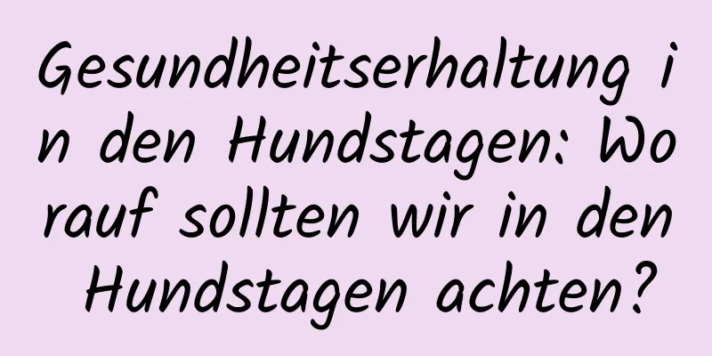 Gesundheitserhaltung in den Hundstagen: Worauf sollten wir in den Hundstagen achten?