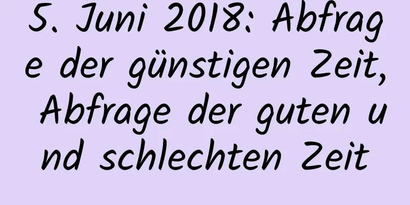 5. Juni 2018: Abfrage der günstigen Zeit, Abfrage der guten und schlechten Zeit