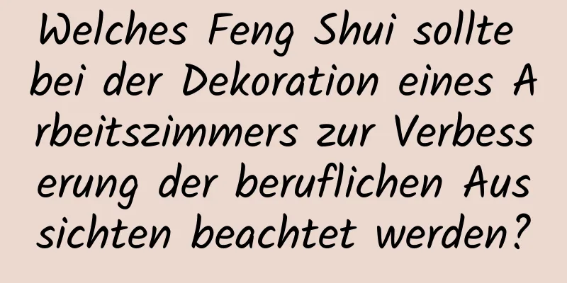 Welches Feng Shui sollte bei der Dekoration eines Arbeitszimmers zur Verbesserung der beruflichen Aussichten beachtet werden?