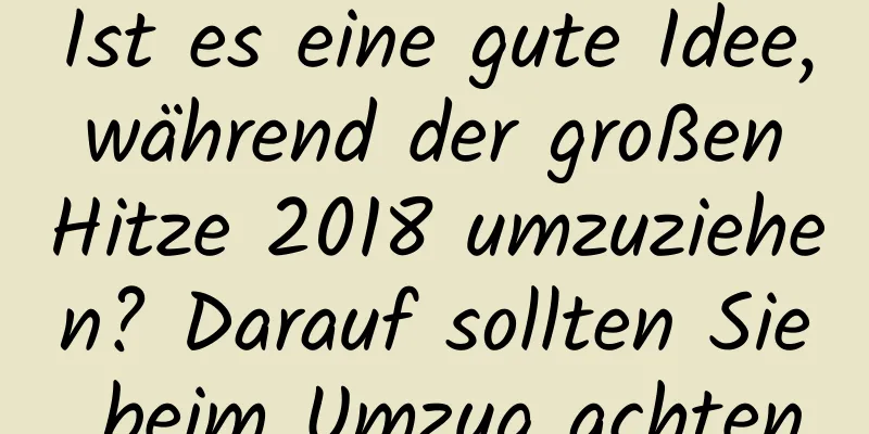 Ist es eine gute Idee, während der großen Hitze 2018 umzuziehen? Darauf sollten Sie beim Umzug achten