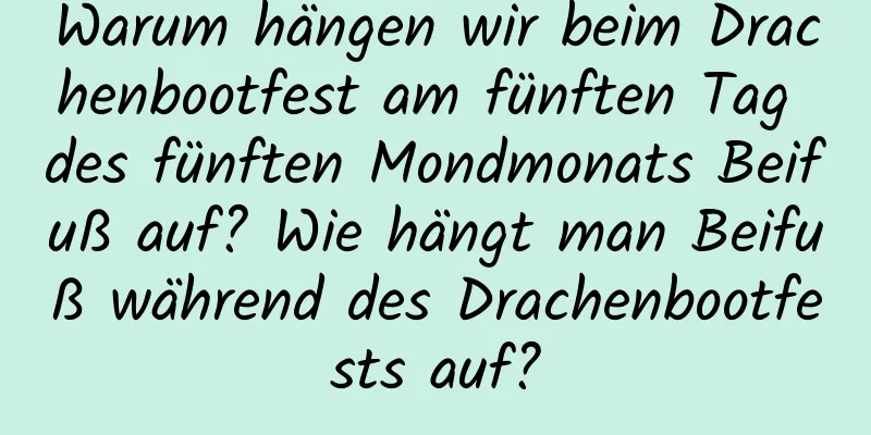 Warum hängen wir beim Drachenbootfest am fünften Tag des fünften Mondmonats Beifuß auf? Wie hängt man Beifuß während des Drachenbootfests auf?