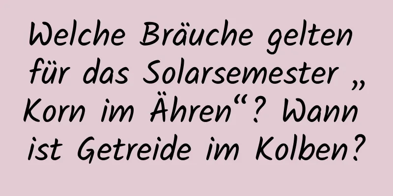 Welche Bräuche gelten für das Solarsemester „Korn im Ähren“? Wann ist Getreide im Kolben?