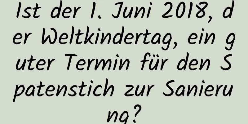 Ist der 1. Juni 2018, der Weltkindertag, ein guter Termin für den Spatenstich zur Sanierung?