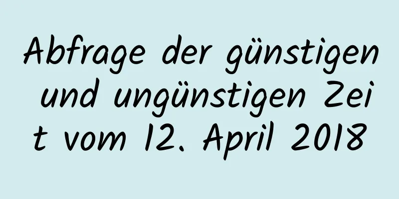 Abfrage der günstigen und ungünstigen Zeit vom 12. April 2018