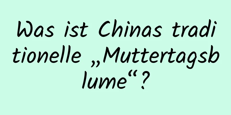 Was ist Chinas traditionelle „Muttertagsblume“?