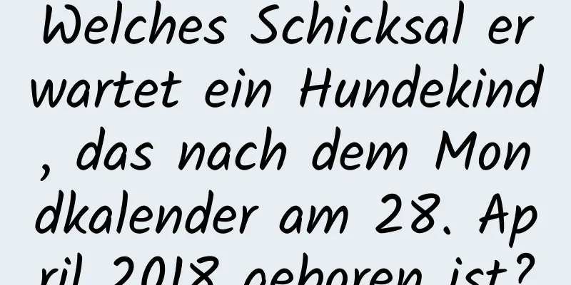 Welches Schicksal erwartet ein Hundekind, das nach dem Mondkalender am 28. April 2018 geboren ist?