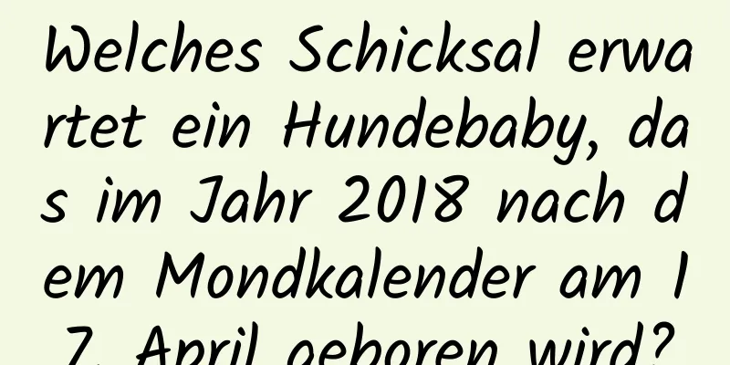 Welches Schicksal erwartet ein Hundebaby, das im Jahr 2018 nach dem Mondkalender am 17. April geboren wird?