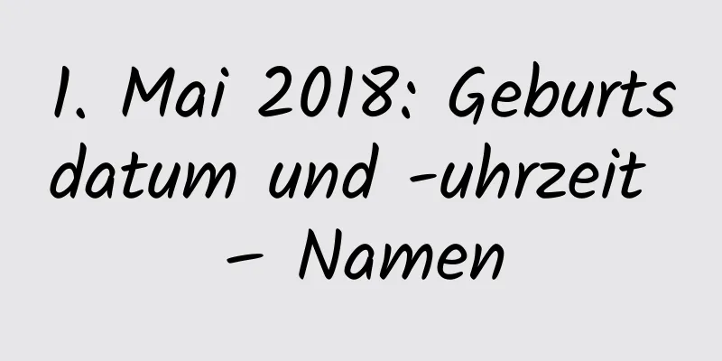 1. Mai 2018: Geburtsdatum und -uhrzeit – Namen