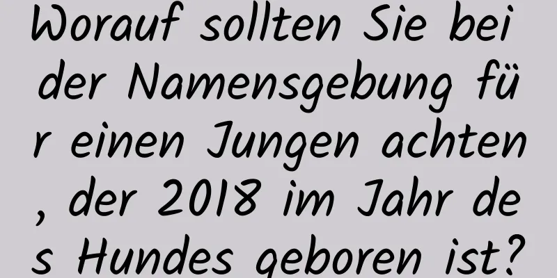 Worauf sollten Sie bei der Namensgebung für einen Jungen achten, der 2018 im Jahr des Hundes geboren ist?