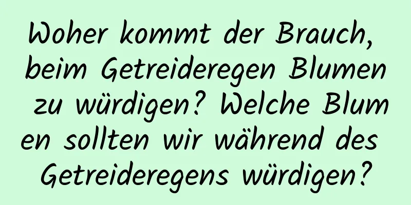 Woher kommt der Brauch, beim Getreideregen Blumen zu würdigen? Welche Blumen sollten wir während des Getreideregens würdigen?