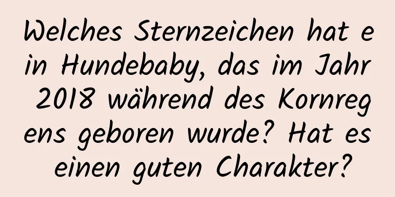 Welches Sternzeichen hat ein Hundebaby, das im Jahr 2018 während des Kornregens geboren wurde? Hat es einen guten Charakter?