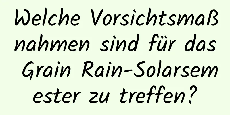 Welche Vorsichtsmaßnahmen sind für das Grain Rain-Solarsemester zu treffen?