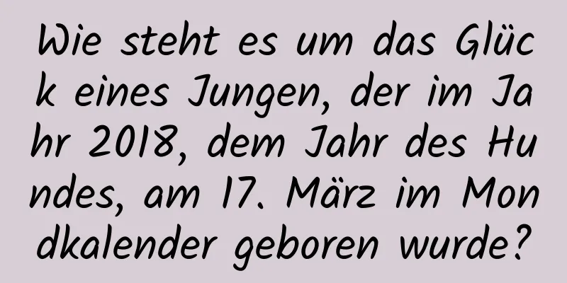 Wie steht es um das Glück eines Jungen, der im Jahr 2018, dem Jahr des Hundes, am 17. März im Mondkalender geboren wurde?