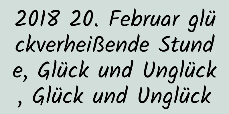 2018 20. Februar glückverheißende Stunde, Glück und Unglück, Glück und Unglück