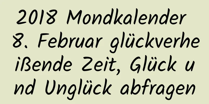 2018 Mondkalender 8. Februar glückverheißende Zeit, Glück und Unglück abfragen