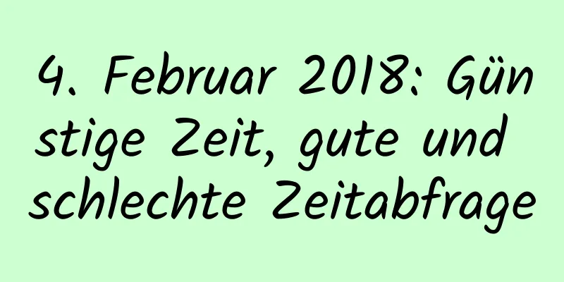 4. Februar 2018: Günstige Zeit, gute und schlechte Zeitabfrage