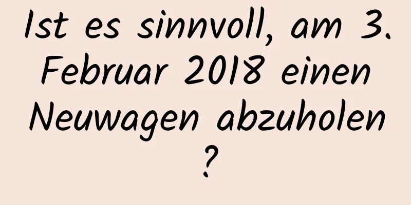 Ist es sinnvoll, am 3. Februar 2018 einen Neuwagen abzuholen?