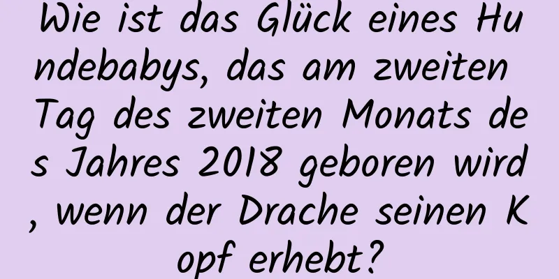 Wie ist das Glück eines Hundebabys, das am zweiten Tag des zweiten Monats des Jahres 2018 geboren wird, wenn der Drache seinen Kopf erhebt?